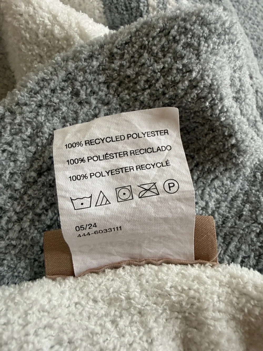Crate & Barrel Crate & Kids Reversible Chenille Elephant Baby Blanket Blue Gray